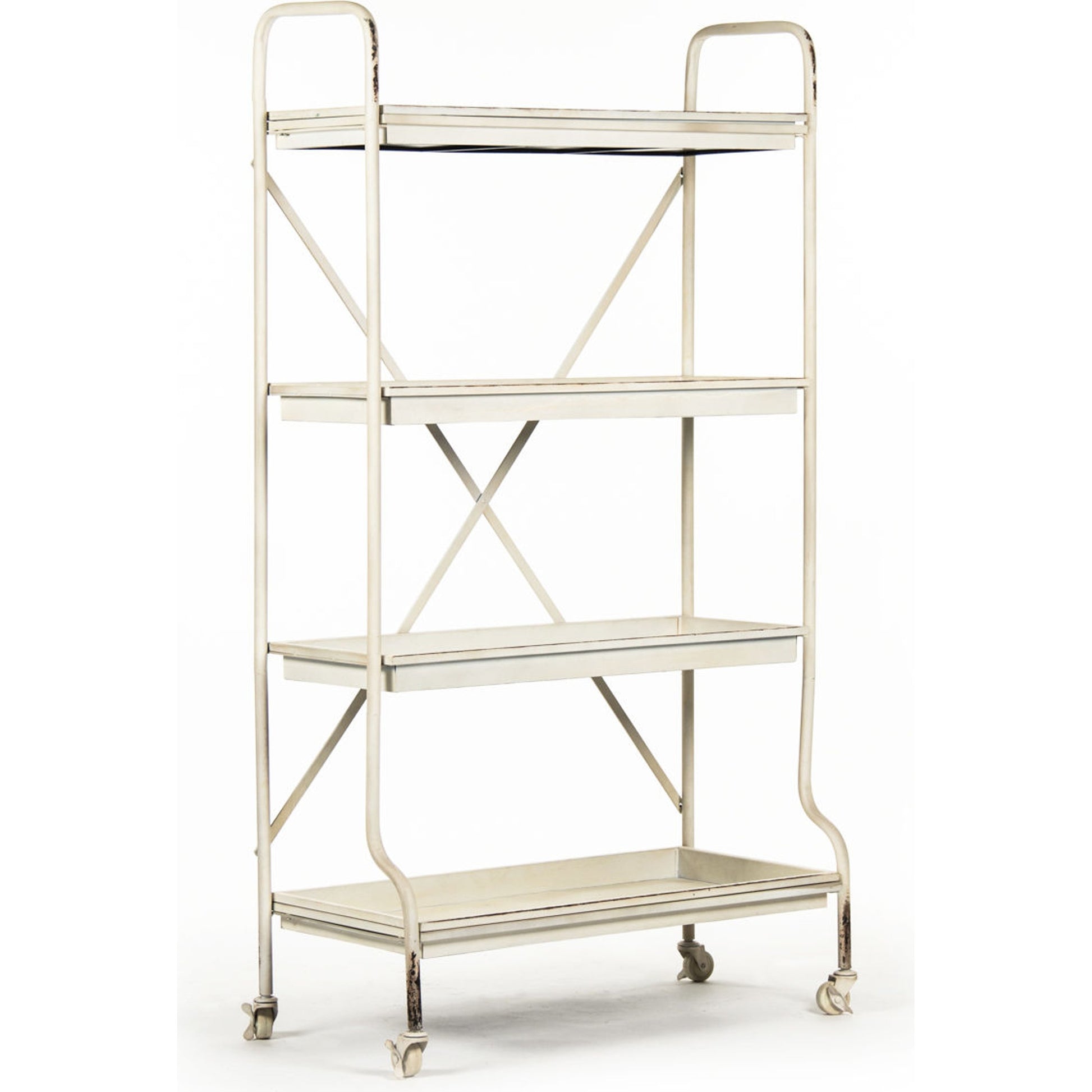 Diego Rack by Zentique in antique off-white and iron. Made from iron in a modern style.
