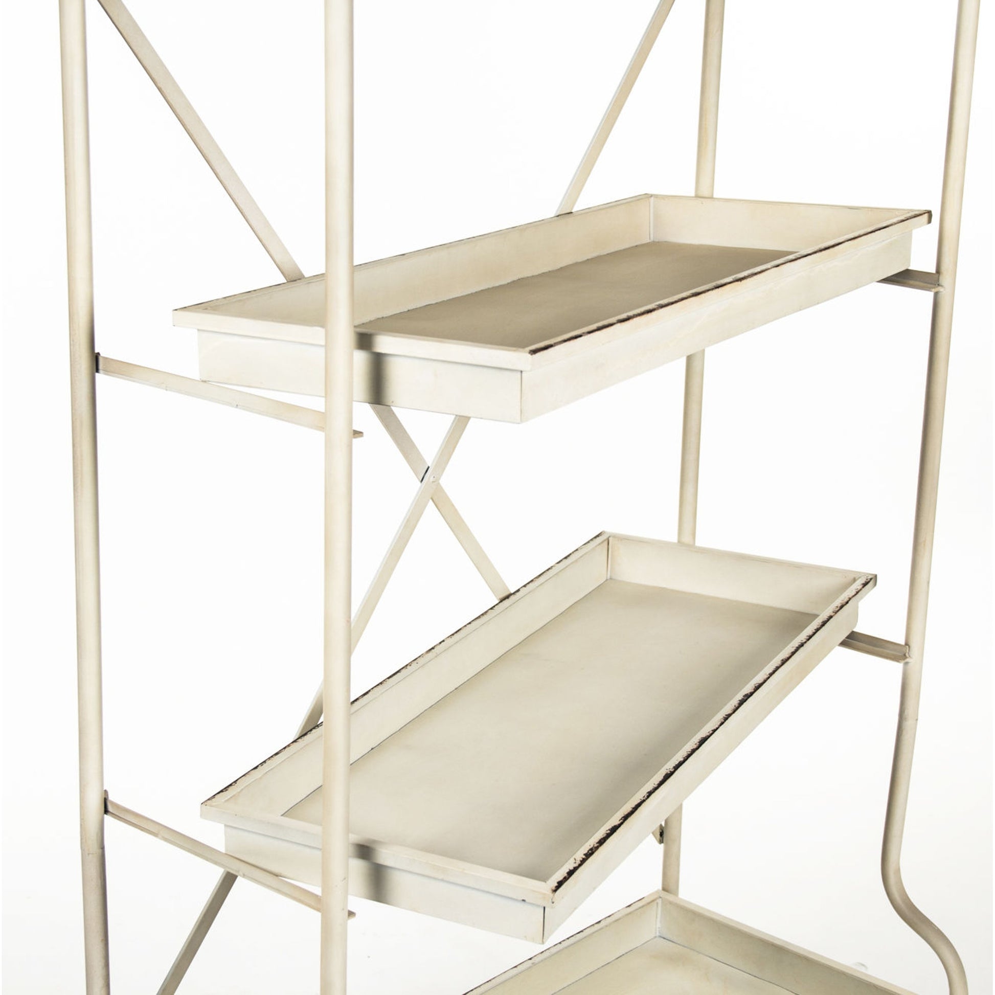 Diego Rack by Zentique in antique off-white and iron. Made from iron in a modern style.