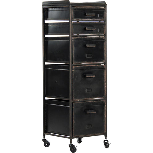 Dora Cabinet by Zentique in antique cream and iron. Made from iron in a modern style.