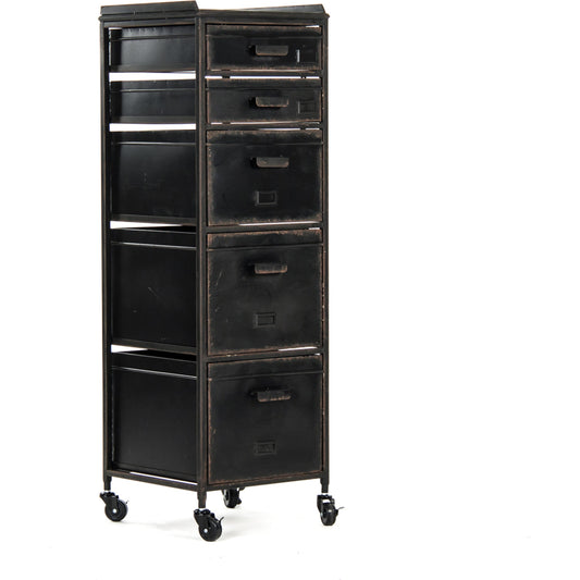 Dora Cabinet by Zentique in antique cream and iron. Made from iron in a modern style.