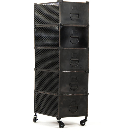 Jaim Metal Storage Rack by Zentique in antique black and iron. Made from iron in a modern style.
