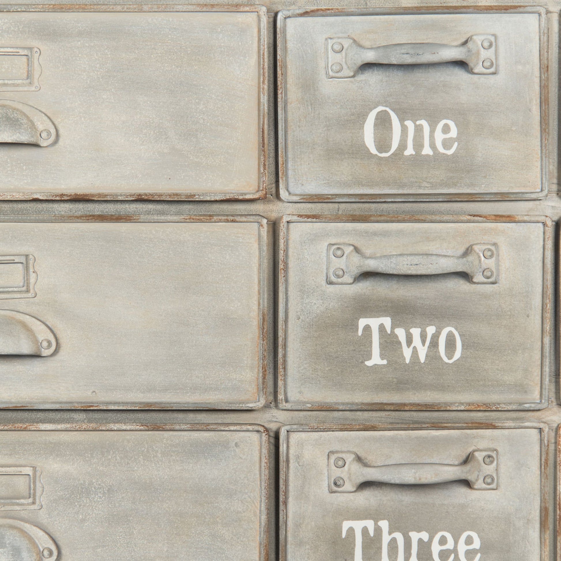Oscar Cabinet by Zentique in antique beige and iron. Made from iron in a modern style.