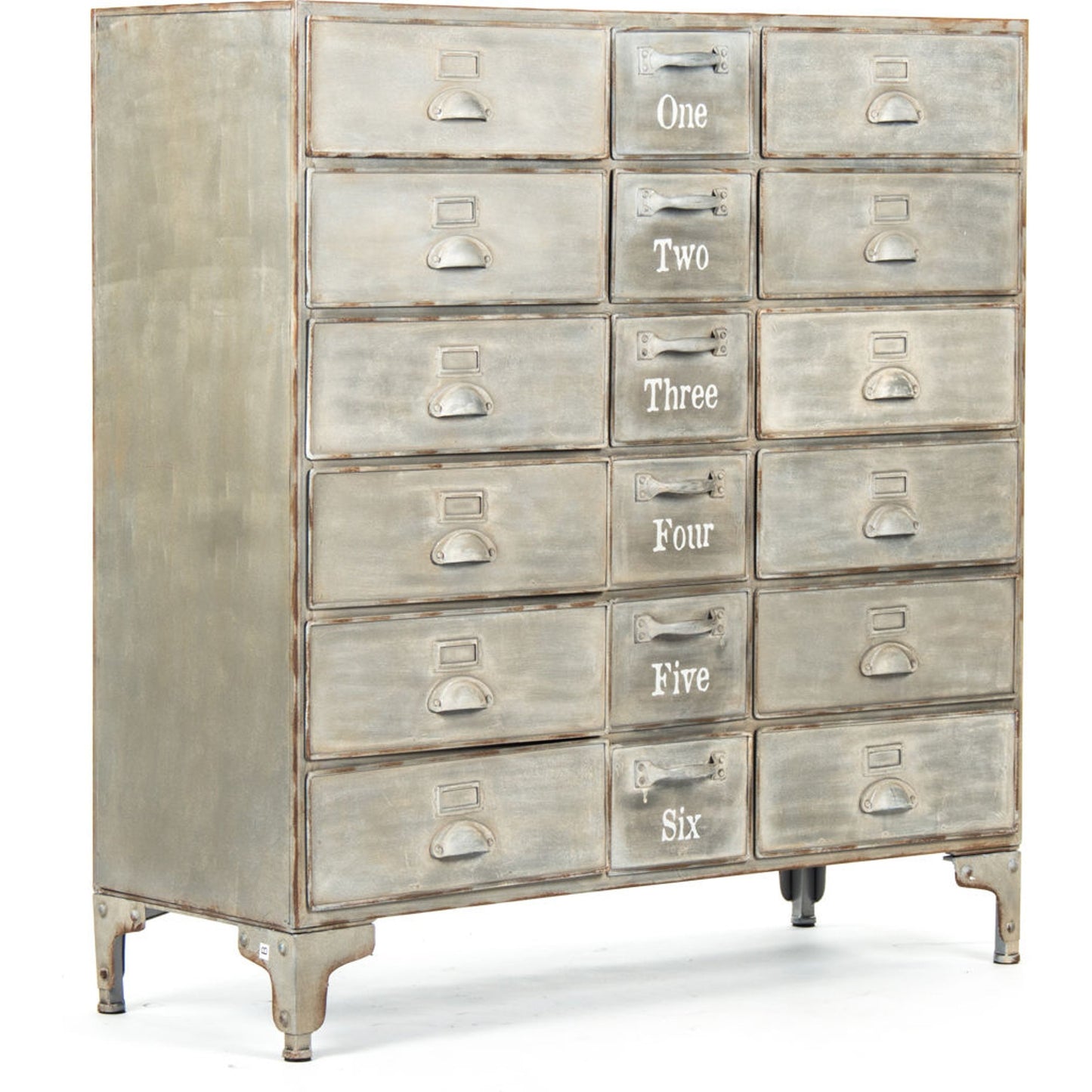 001 S-337995 | Additional Silo | Oscar Cabinet by Zentique in antique beige and iron. Made from iron in a modern style.