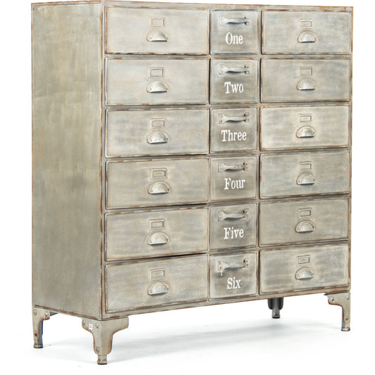 Oscar Cabinet by Zentique in antique beige and iron. Made from iron in a modern style.