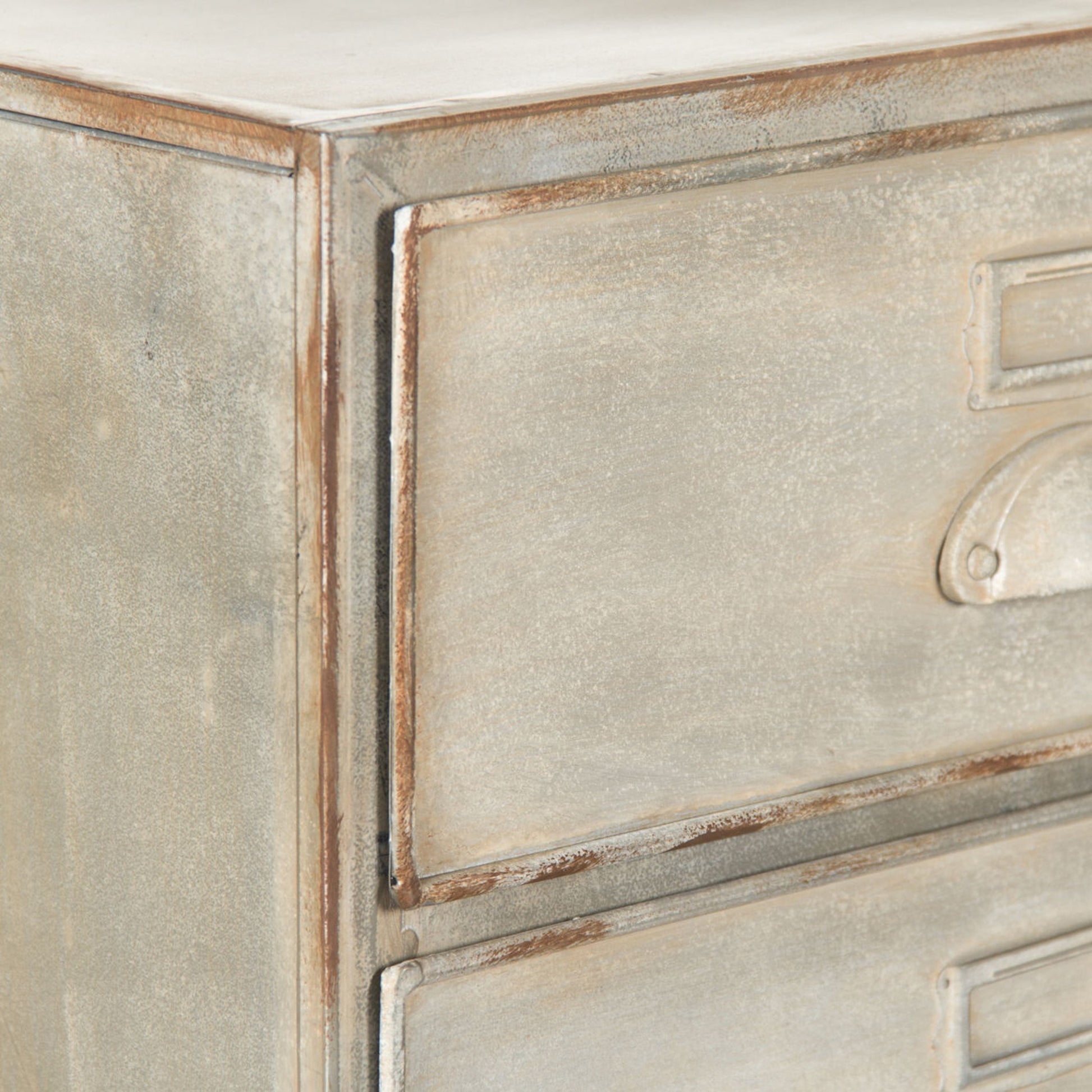Oscar Cabinet by Zentique in antique beige and iron. Made from iron in a modern style.