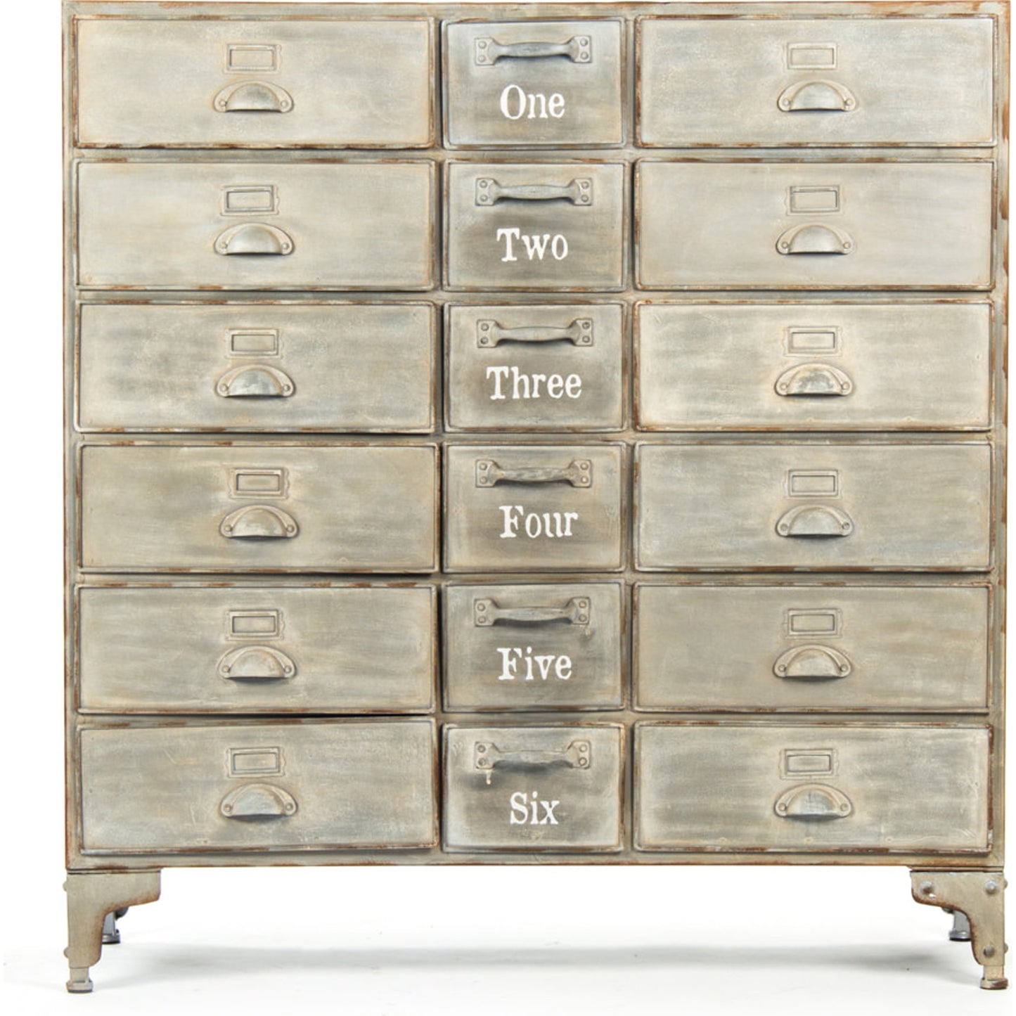 004 S-337995 | Additional Silo | Oscar Cabinet by Zentique in antique beige and iron. Made from iron in a modern style.