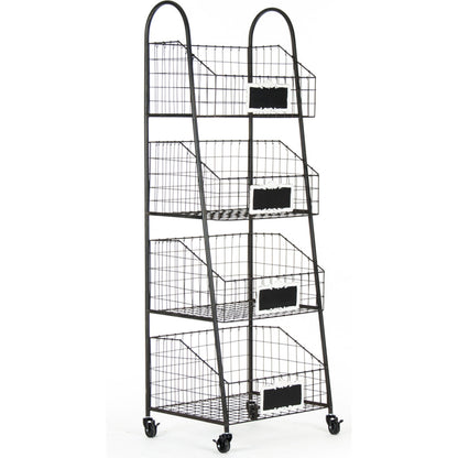 Rafael Basket Rack by Zentique in antique black and iron. Made from iron in a modern style.