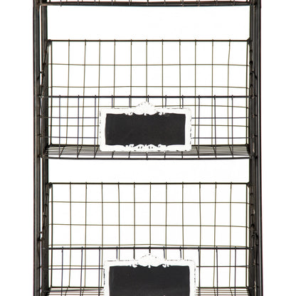 Rafael Basket Rack by Zentique in antique black and iron. Made from iron in a modern style.