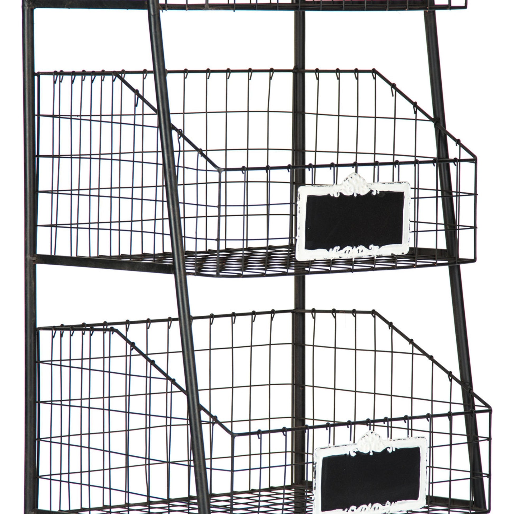 Rafael Basket Rack by Zentique in antique black and iron. Made from iron in a modern style.
