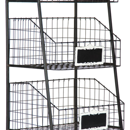 Rafael Basket Rack by Zentique in antique black and iron. Made from iron in a modern style.
