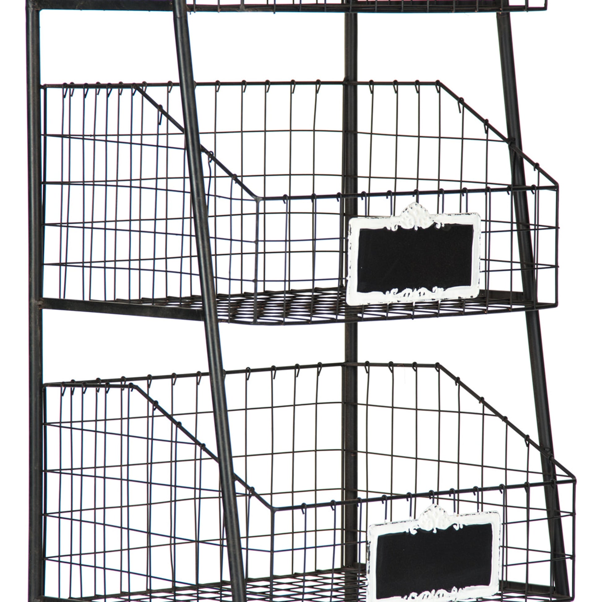 Rafael Basket Rack by Zentique in antique black and iron. Made from iron in a modern style.