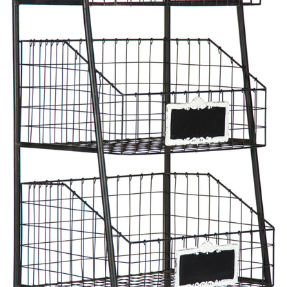 Rafael Basket Rack by Zentique in antique black and iron. Made from iron in a modern style.