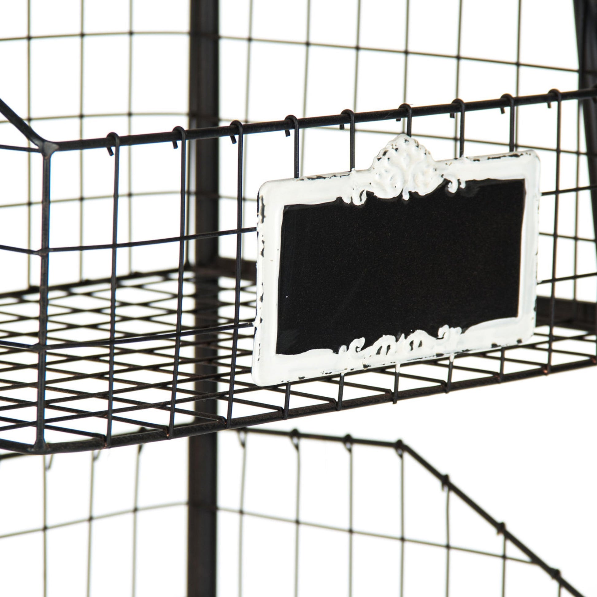 Rafael Basket Rack by Zentique in antique black and iron. Made from iron in a modern style.