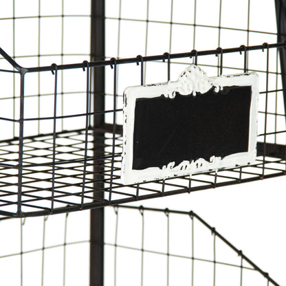 Rafael Basket Rack by Zentique in antique black and iron. Made from iron in a modern style.