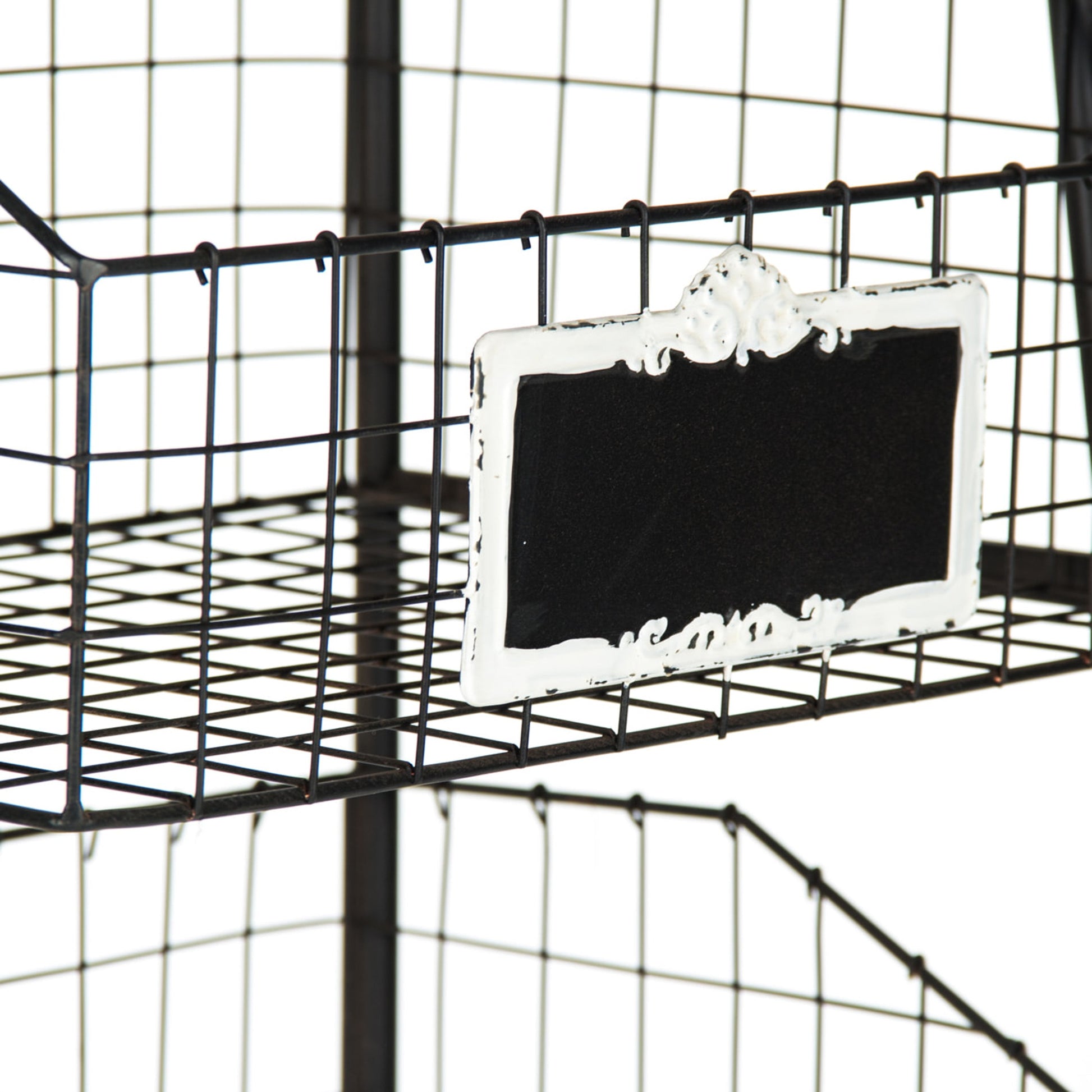 Rafael Basket Rack by Zentique in antique black and iron. Made from iron in a modern style.