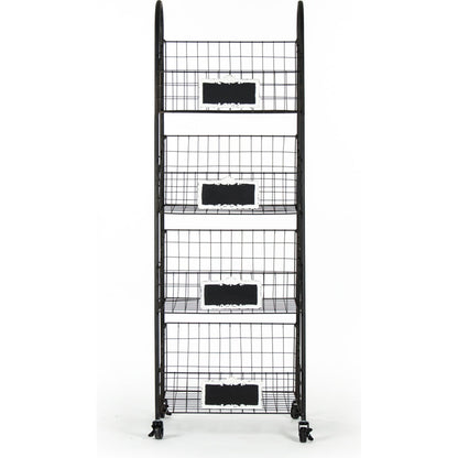 Rafael Basket Rack by Zentique in antique black and iron. Made from iron in a modern style.