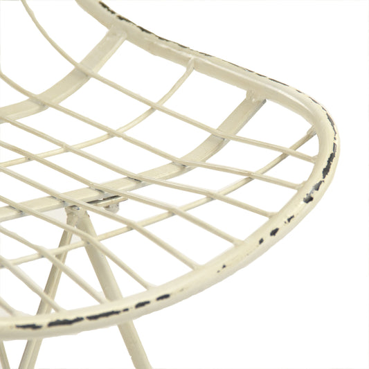 Barrell Chair by Zentique in antique white metal and metal. Made from metal in a modern style.