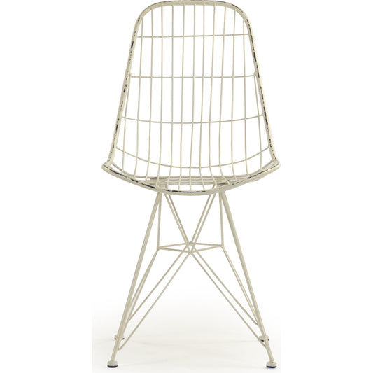 Barrell Chair by Zentique in antique white metal and metal. Made from metal in a modern style.