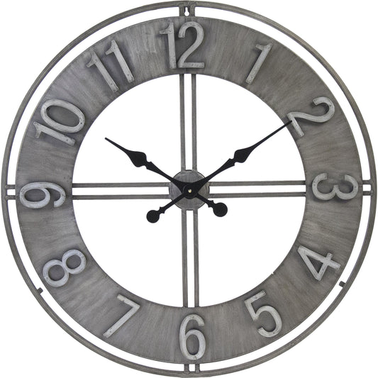 Adorlee Wall Clock by Zentique in distressed metal and iron. Made from iron in a modern style.