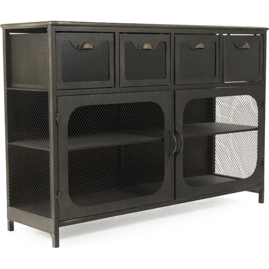 Daveny Console by Zentique in slate gray and iron. Made from iron in a traditional style.