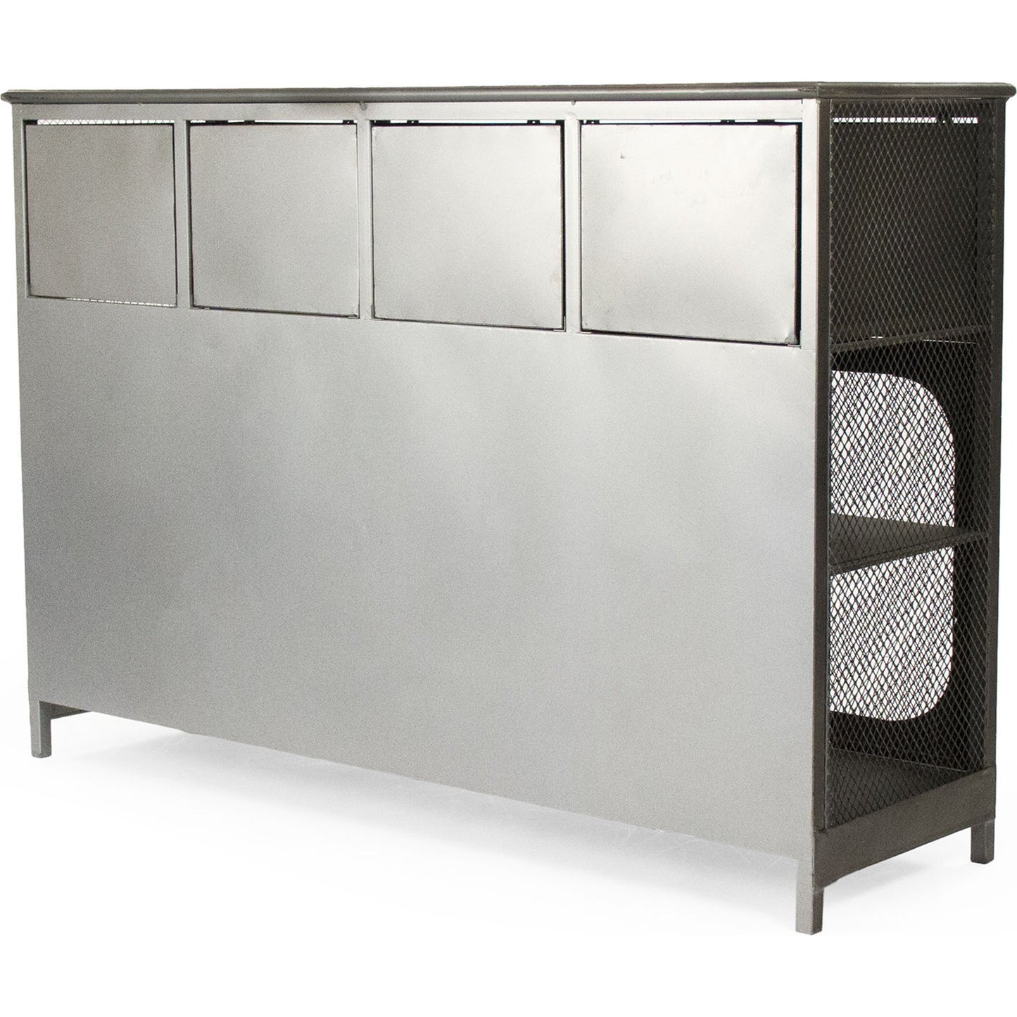 001 S-337017 | Additional Silo | Daveny Console by Zentique in slate gray and iron. Made from iron in a traditional style.