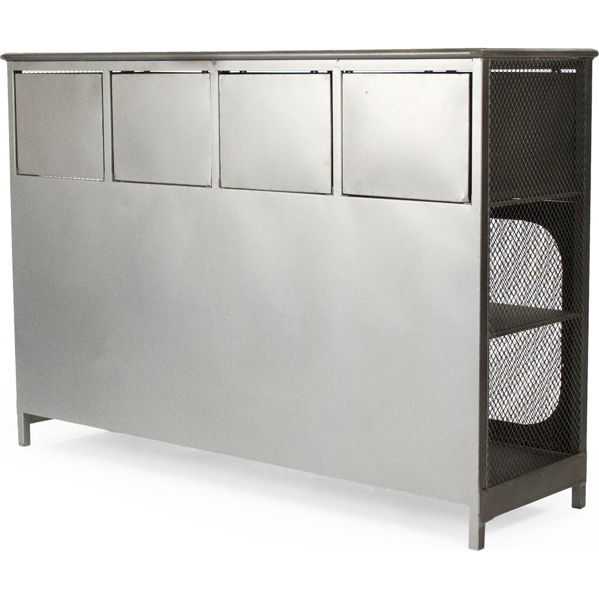 Daveny Console by Zentique in slate gray and iron. Made from iron in a traditional style.