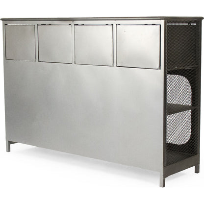 Daveny Console by Zentique in slate gray and iron. Made from iron in a traditional style.
