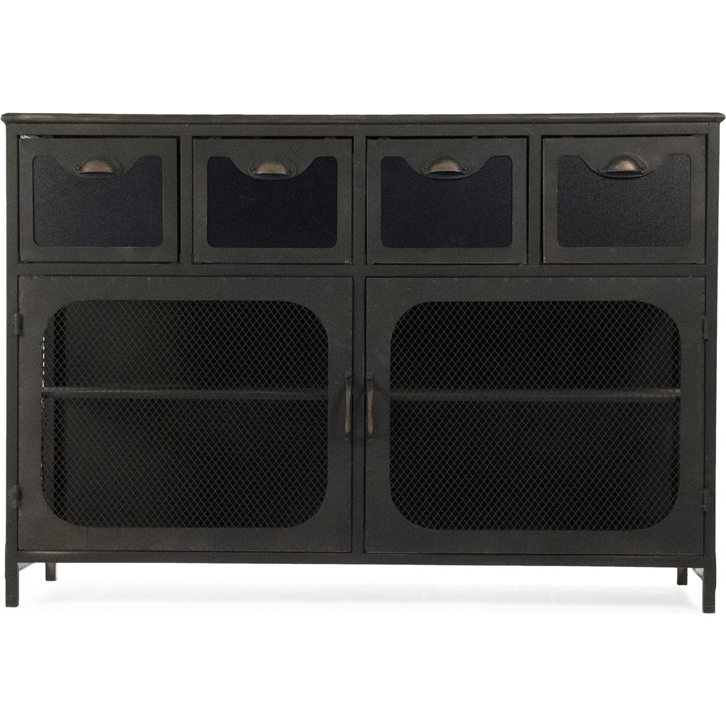 004 S-337017 | Additional Silo | Daveny Console by Zentique in slate gray and iron. Made from iron in a traditional style.