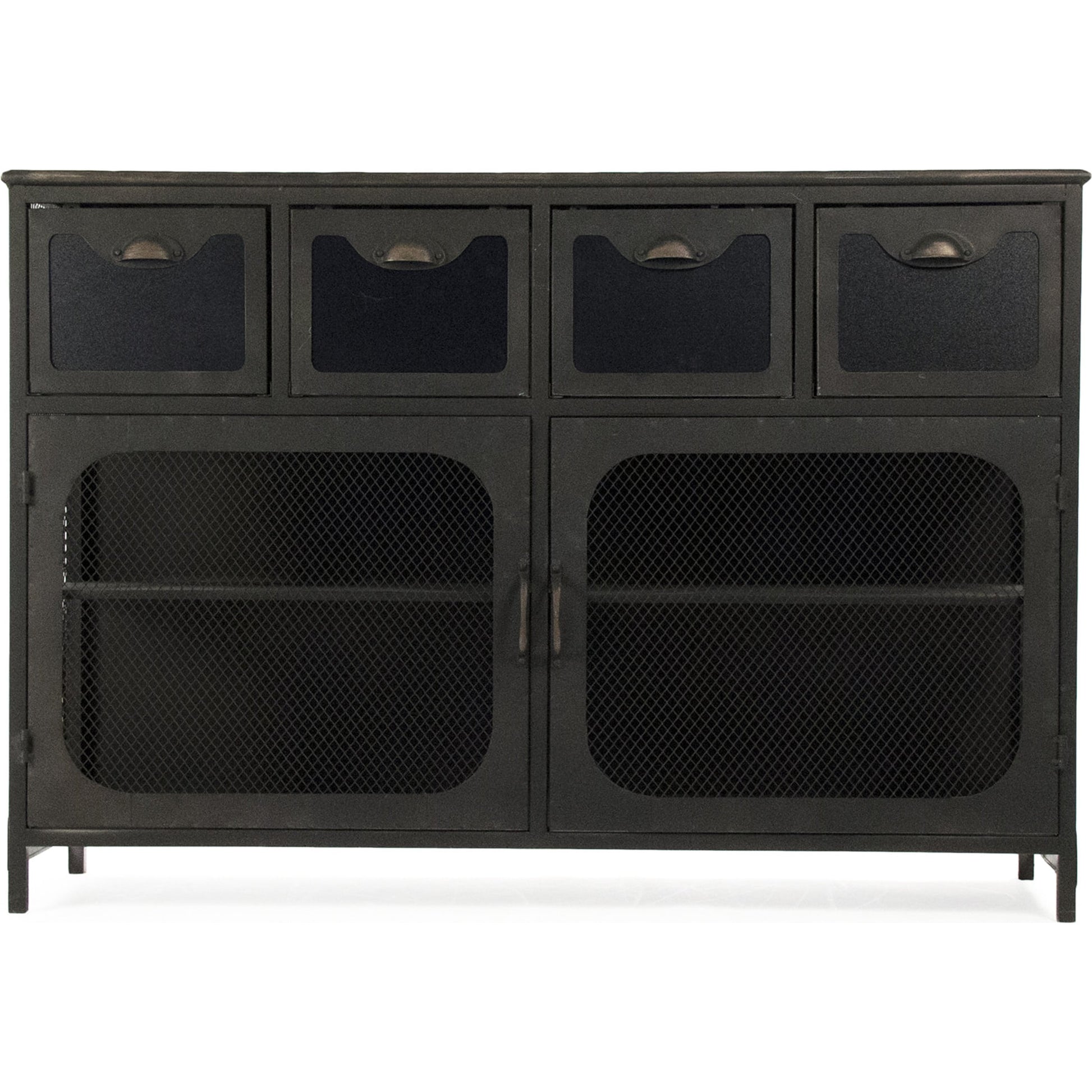 Daveny Console by Zentique in slate gray and iron. Made from iron in a traditional style.