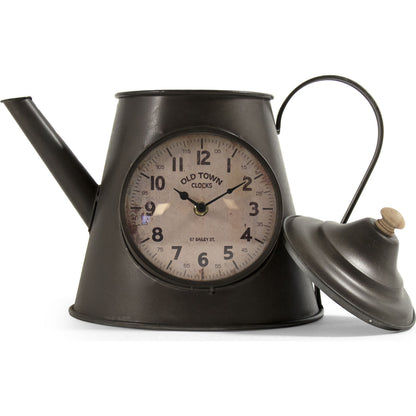 Iron Pitcher Clock by Zentique in dark gray and iron, plastic. Made from iron, plastic in a rustic style.