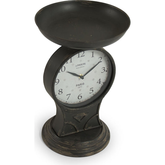 Iron Scale Clock by Zentique in bronze and iron, glass. Made from iron, glass in a rustic style.