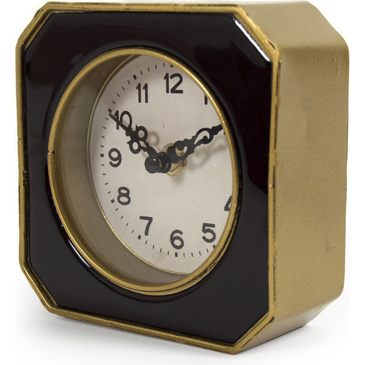 001 S-336730 | Additional Silo | Black and Gold Clock by Zentique in black, gold and pewter. Made from pewter in a modern style.