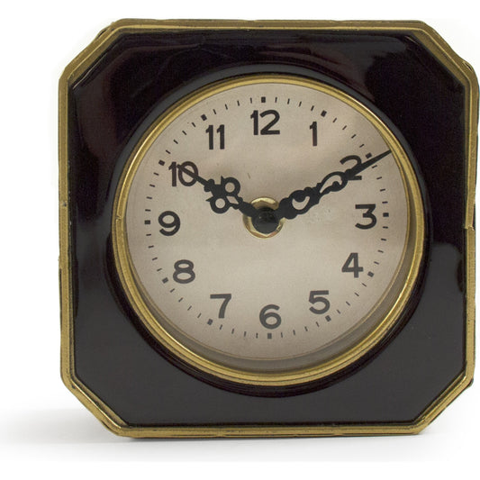 Black and Gold Clock by Zentique in black, gold and pewter. Made from pewter in a modern style.