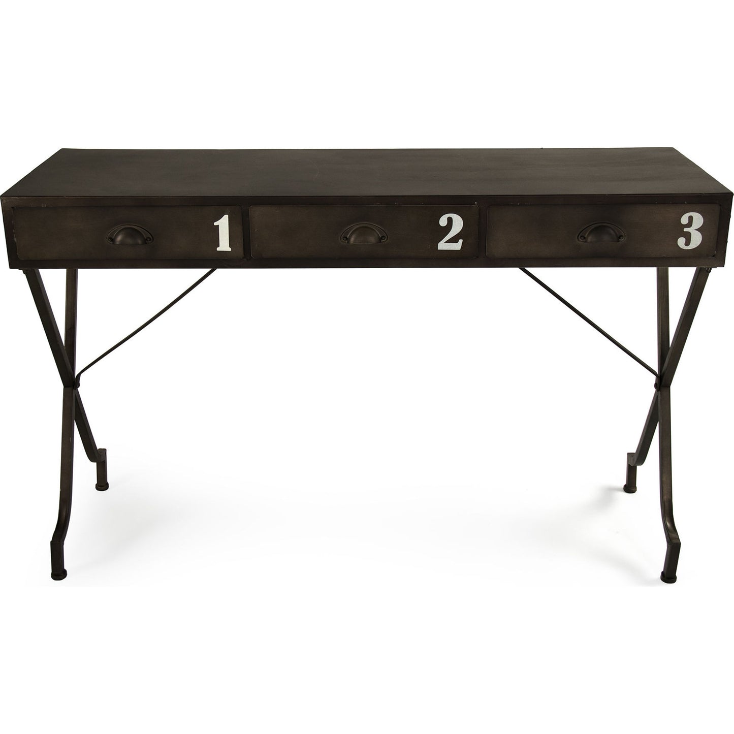 003 S-337390 | Primary Silo | Iron Console With Drawers by Zentique in dark bronze and iron. Made from iron in a modern style.