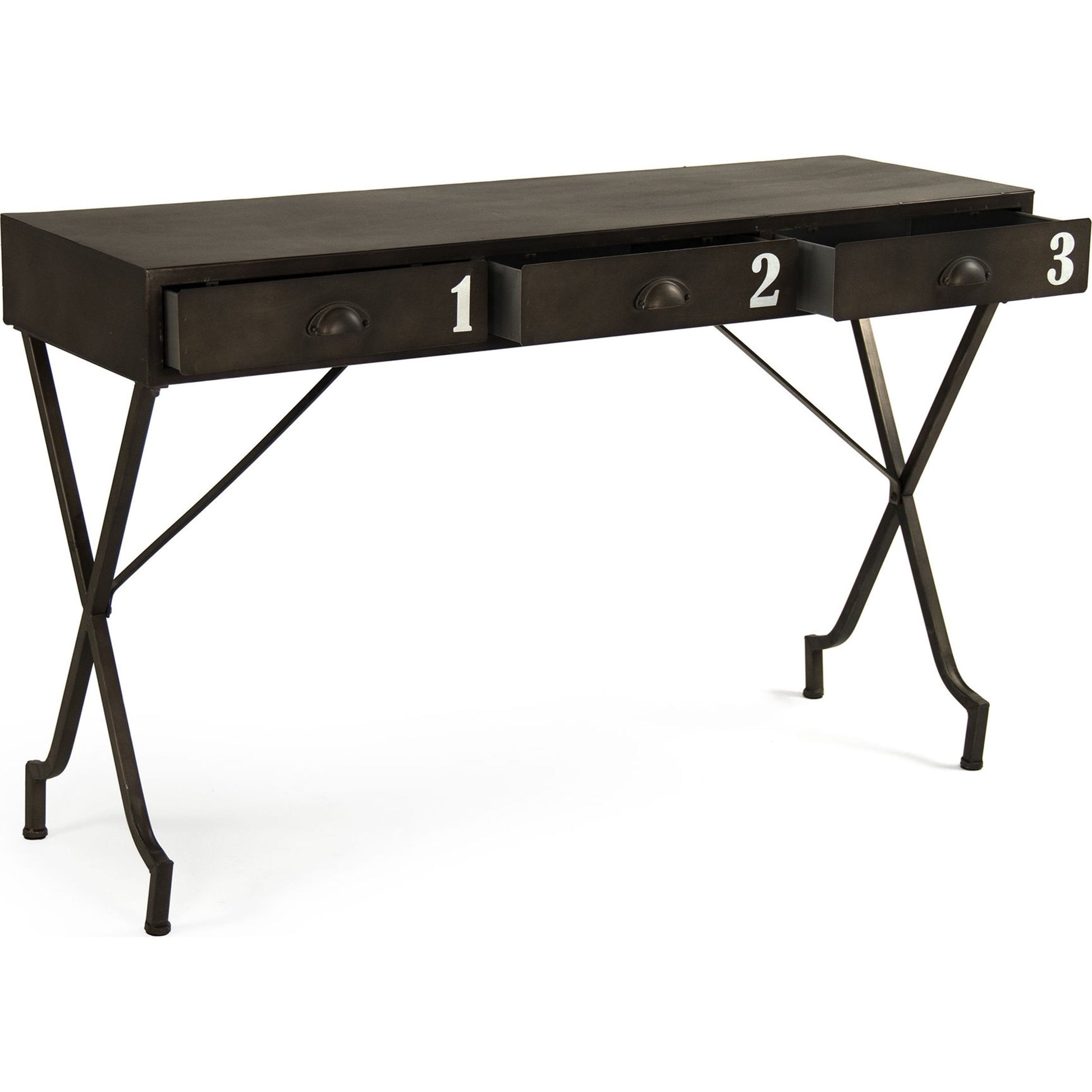 Iron Console With Drawers by Zentique in dark bronze and iron. Made from iron in a modern style.