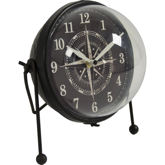 Round Iron Clock by Zentique in iron, glass. Made from iron, glass in a modern style.