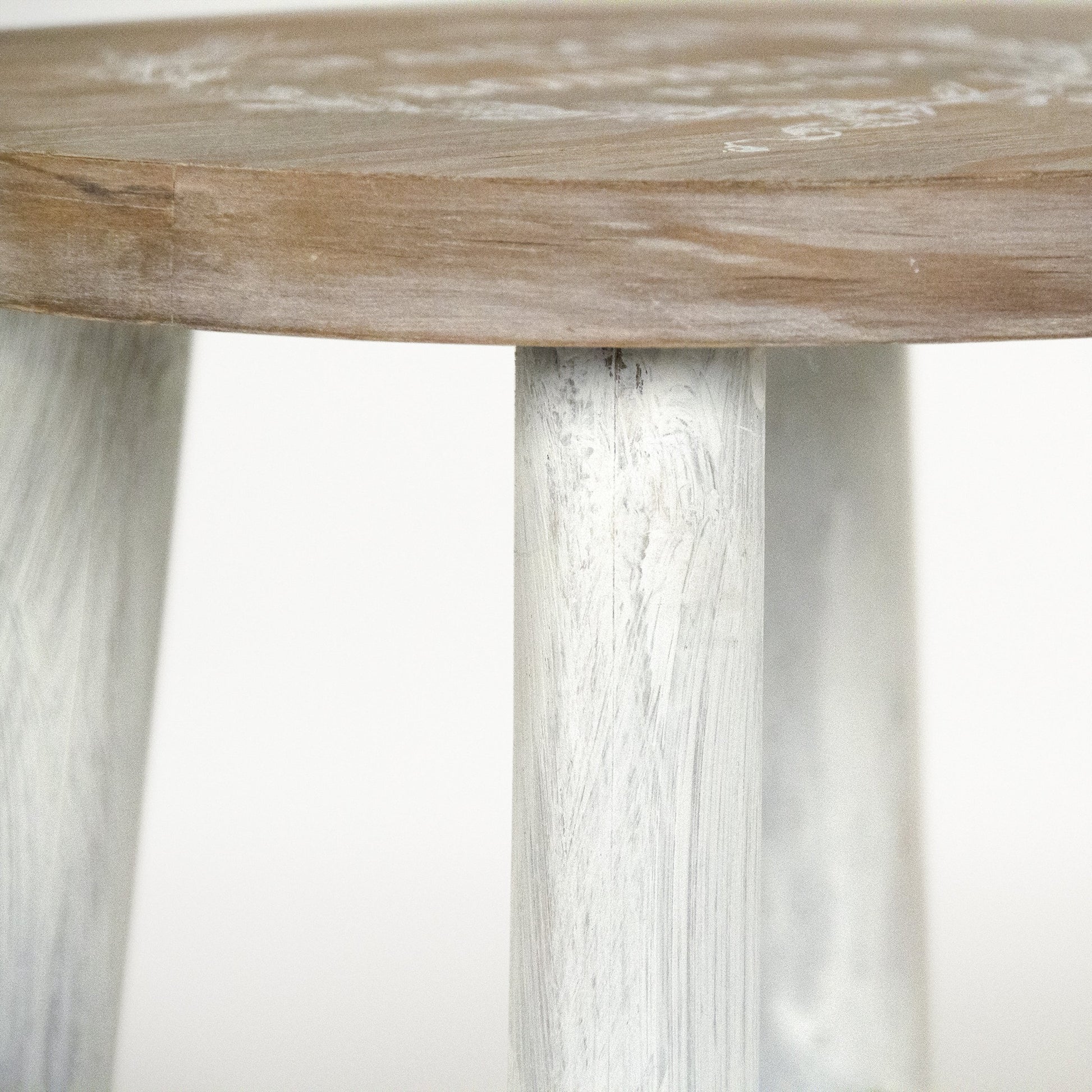 Parisienne Stool by Zentique in natural, distressed white and wood. Made from wood in a cottage & farmhouse style.