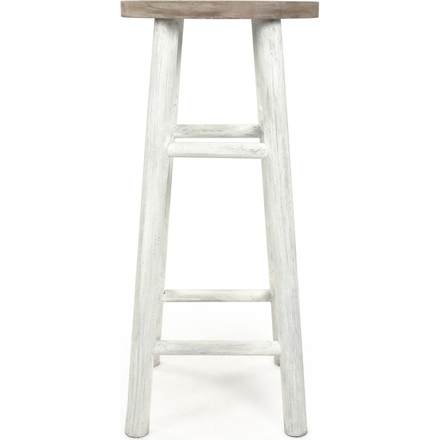 002 SR-900368 | Additional Silo | Parisienne Stool by Zentique in natural, distressed white and wood. Made from wood in a cottage & farmhouse style.