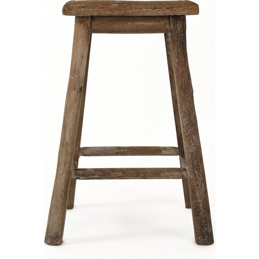 001 SR-900384 | Additional Silo | Rattan Stool by Zentique in weathered brown wood and natural wood, iron. Made from natural wood, iron in a cottage & farmhouse style.