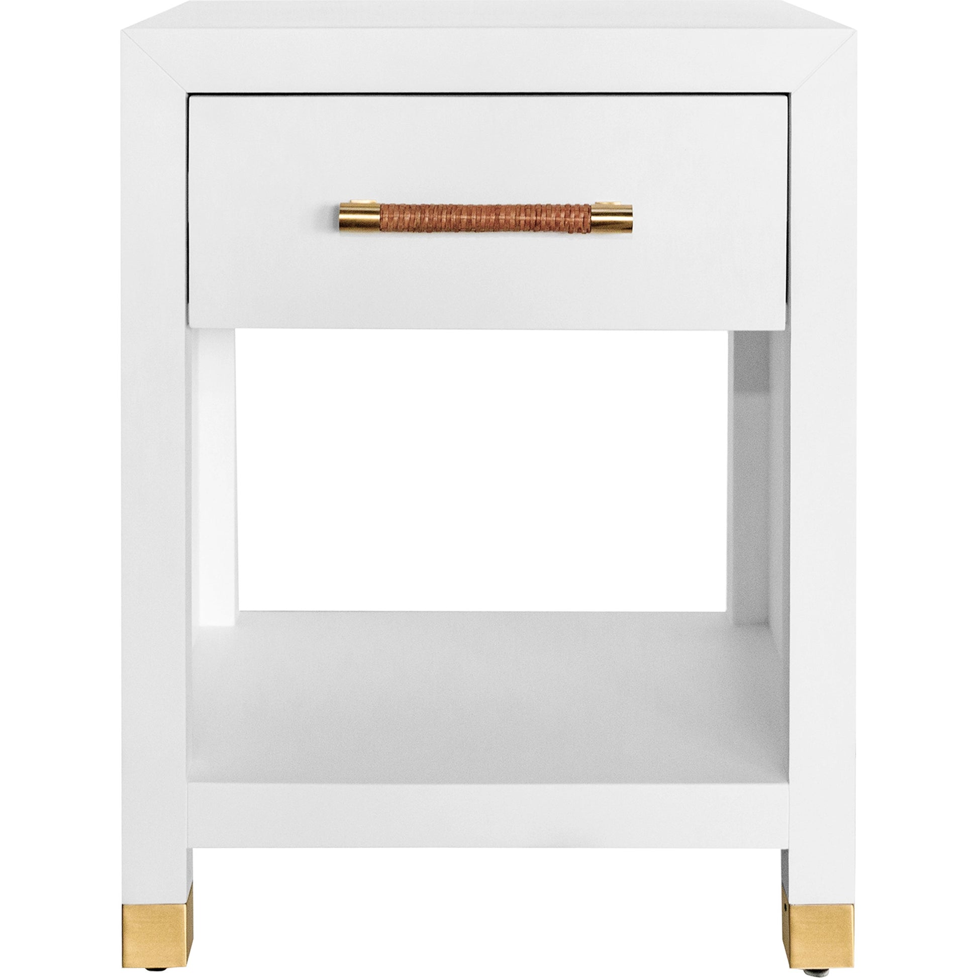 Pelham Side Table by Worlds Away in matte white. Made from unique in a modern style.