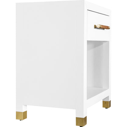 Pelham Side Table by Worlds Away in matte white. Made from unique in a modern style.