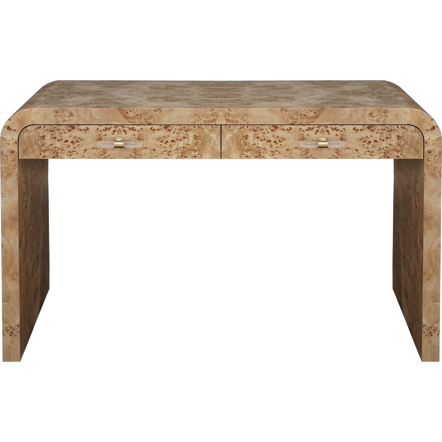 003 S-343297 | Additional Silo | Petra Waterfall Edge Desk by Worlds Away. Made from hardwood solids, mdf, veneer, acrylic, metal in a eclectic & global style.