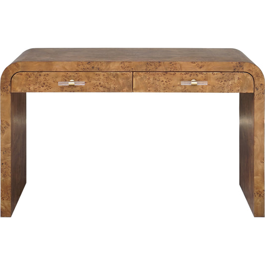 Petra Waterfall Edge Desk by Worlds Away. Made from hardwood solids, mdf, veneer, acrylic, metal in a eclectic & global style.