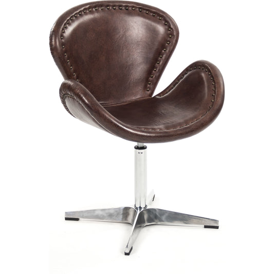 Tomas Chair by Zentique in leather and iron. Made from iron in a modern style.