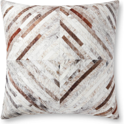 P0900 Pillow by Loloi in gray, multi. Made from 100% polyester in a rustic style.