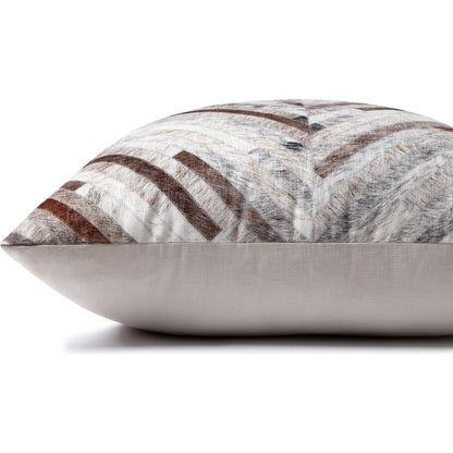 P0900 Pillow by Loloi in gray, multi. Made from 100% polyester in a rustic style.