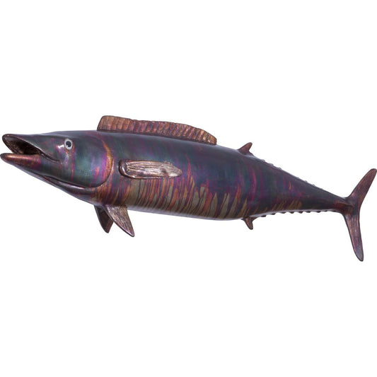 Wahoo Fish Wall Sculpture by Phillips Collection in copper patina and copper patina. Made from resin in a coastal style.
