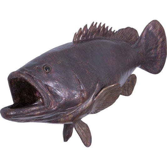 Estuary Cod Fish Wall Sculpture by Phillips Collection in brown and copper patina. Made from resin in a coastal style.