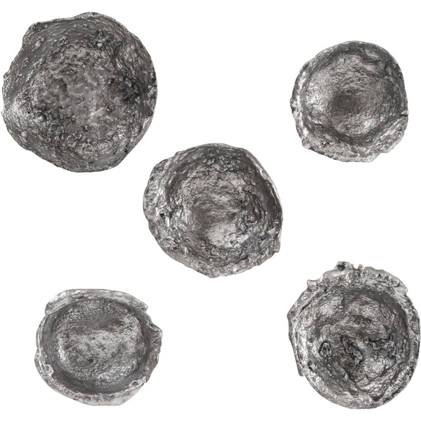 001 SI-1944961 | Primary Silo | Splash Wall Bowl (Set of 5) by Phillips Collection in silver and silver leaf. Made from resin, resin composite in a modern style.