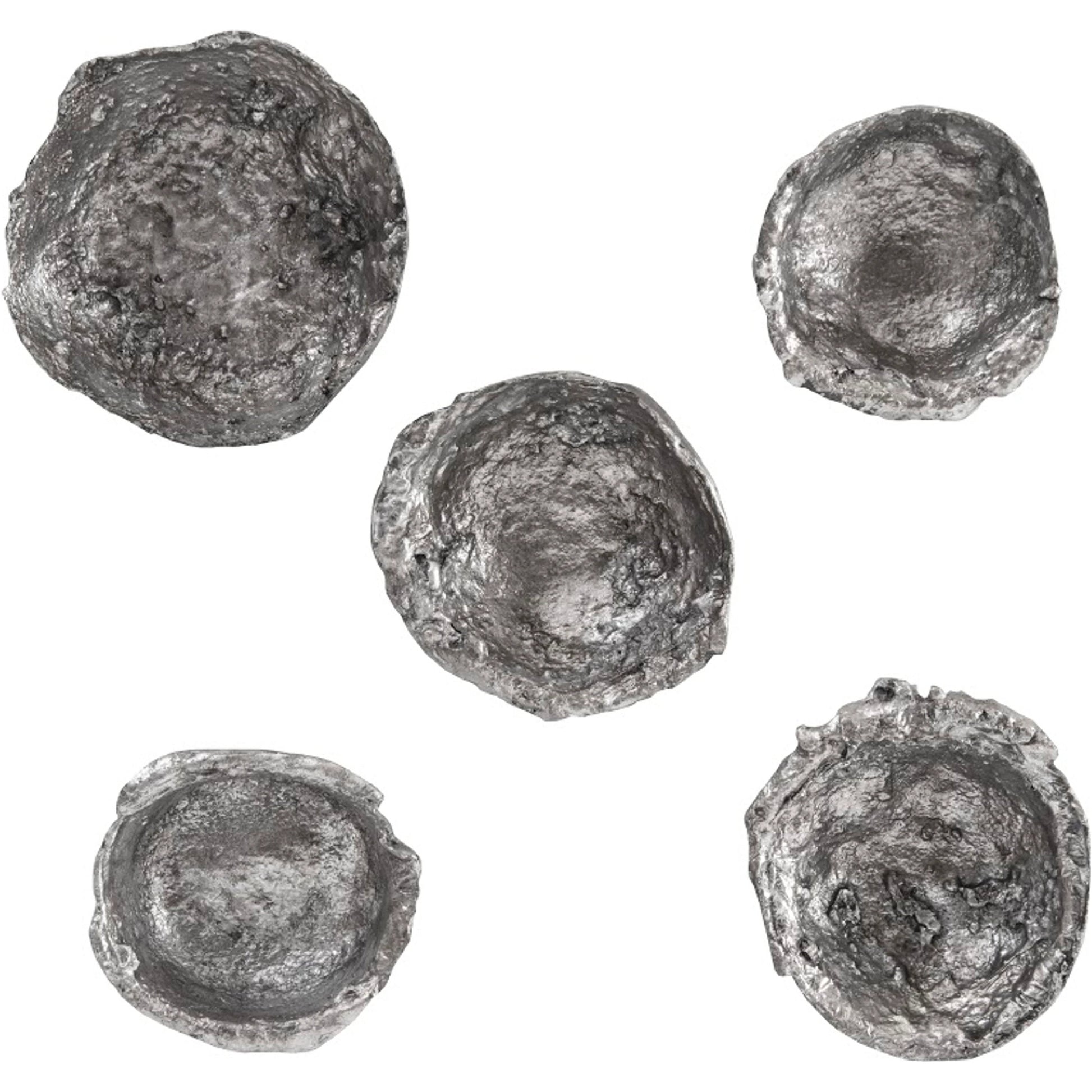 Splash Wall Bowl (Set of 5) by Phillips Collection in silver and silver leaf. Made from resin, resin composite in a modern style.